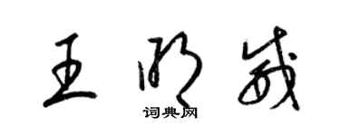 梁錦英王明威草書個性簽名怎么寫