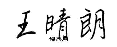 王正良王晴朗行書個性簽名怎么寫