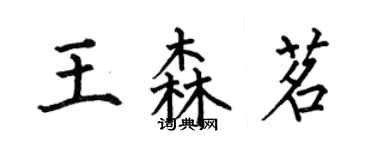 何伯昌王森茗楷書個性簽名怎么寫