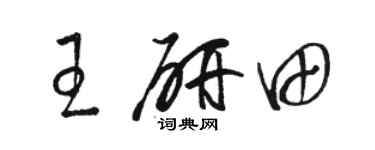 駱恆光王研田草書個性簽名怎么寫