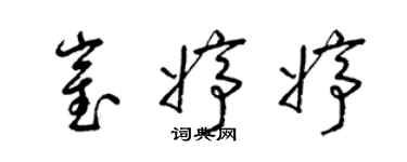 梁錦英崔婷婷草書個性簽名怎么寫