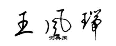 梁錦英王風瑞草書個性簽名怎么寫