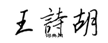 王正良王詩胡行書個性簽名怎么寫