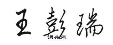 駱恆光王彭瑞行書個性簽名怎么寫