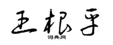 曾慶福王根平草書個性簽名怎么寫