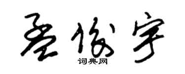 朱錫榮孟俊宇草書個性簽名怎么寫