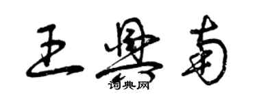 曾慶福王興南草書個性簽名怎么寫