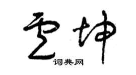 曾慶福盧坤草書個性簽名怎么寫