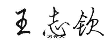 駱恆光王志欽行書個性簽名怎么寫