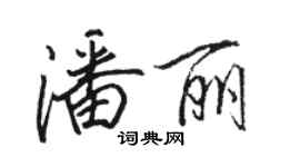 駱恆光潘麗行書個性簽名怎么寫