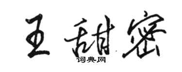 駱恆光王甜密行書個性簽名怎么寫
