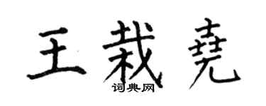 何伯昌王栽堯楷書個性簽名怎么寫