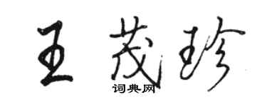 駱恆光王茂珍行書個性簽名怎么寫