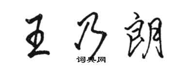 駱恆光王乃朗行書個性簽名怎么寫