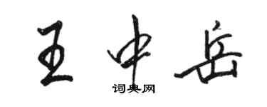 駱恆光王中嶽行書個性簽名怎么寫