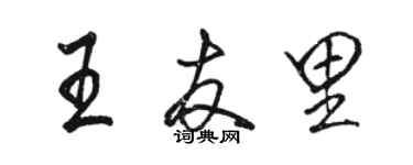 駱恆光王友里行書個性簽名怎么寫