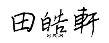 王正良田皓軒行書個性簽名怎么寫