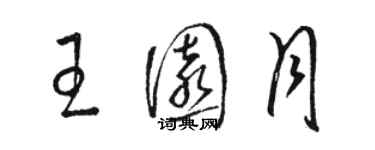 駱恆光王園月草書個性簽名怎么寫