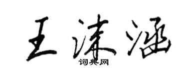 王正良王沫涵行書個性簽名怎么寫