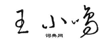 駱恆光王小鳴草書個性簽名怎么寫