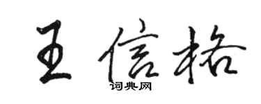駱恆光王信格行書個性簽名怎么寫