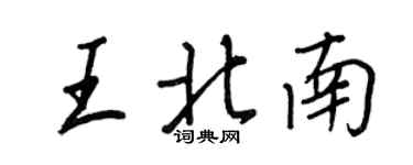 王正良王北南行書個性簽名怎么寫