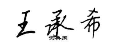 王正良王承希行書個性簽名怎么寫