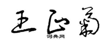 曾慶福王正菊草書個性簽名怎么寫