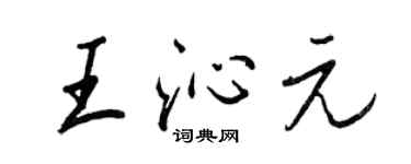 王正良王沁元行書個性簽名怎么寫