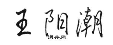 駱恆光王陽潮行書個性簽名怎么寫