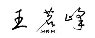 梁錦英王茗峰草書個性簽名怎么寫