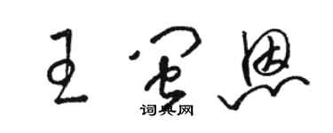 駱恆光王閩恩草書個性簽名怎么寫