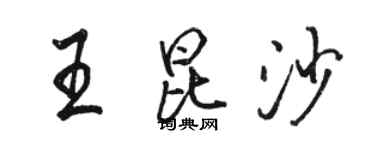 駱恆光王昆沙行書個性簽名怎么寫