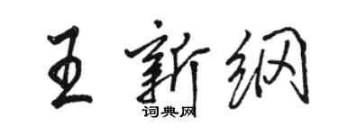 駱恆光王新綱行書個性簽名怎么寫