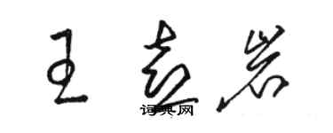 駱恆光王喜岩草書個性簽名怎么寫