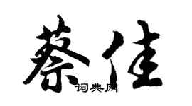 胡問遂蔡佳行書個性簽名怎么寫