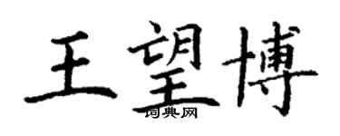 丁謙王望博楷書個性簽名怎么寫