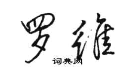 駱恆光羅維行書個性簽名怎么寫