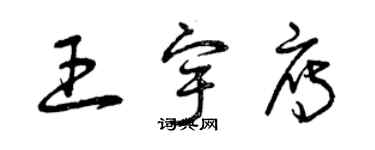 曾慶福王宇雁草書個性簽名怎么寫