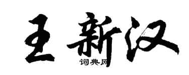 胡問遂王新漢行書個性簽名怎么寫