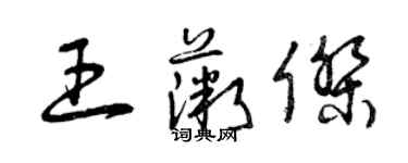 曾慶福王薇傑草書個性簽名怎么寫