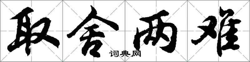 胡問遂取捨兩難行書怎么寫