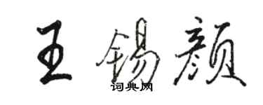 駱恆光王錫顏行書個性簽名怎么寫