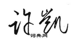 駱恆光許凱草書個性簽名怎么寫