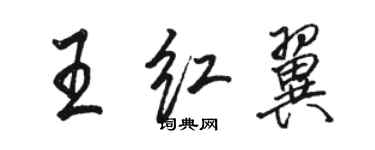 駱恆光王紅翼行書個性簽名怎么寫