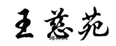 胡問遂王慈苑行書個性簽名怎么寫