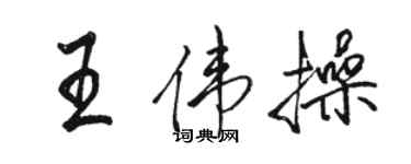 駱恆光王偉操行書個性簽名怎么寫