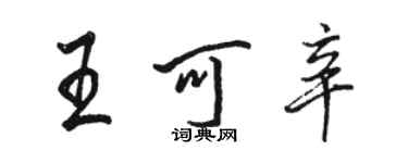 駱恆光王可辛行書個性簽名怎么寫