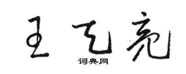 駱恆光王天亮草書個性簽名怎么寫