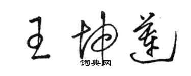 駱恆光王坤蓮草書個性簽名怎么寫